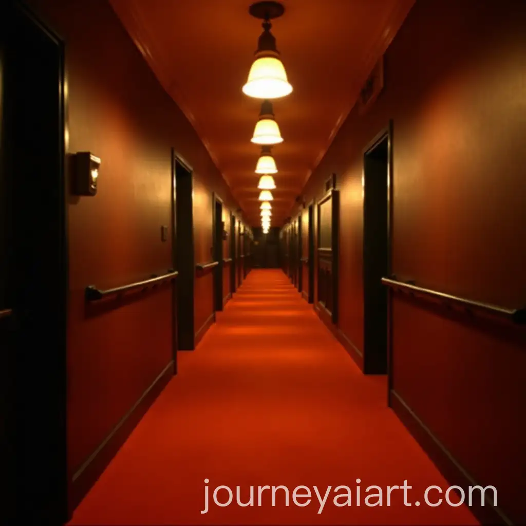Spooky-Hotel-Hallway-from-The-Shining-with-Iconic-Orange-Carpet