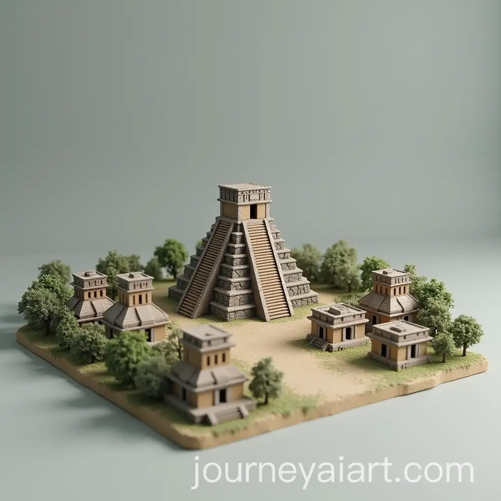 3D-Model-of-a-Mayan-Temple-Surrounded-by-Ancient-City-Buildings