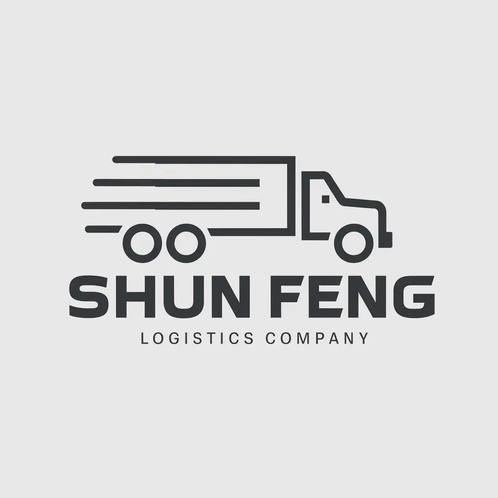 a logo design,with the text "Shun Feng", main symbol:truck speed safe,Moderate,be used in logistics industry,clear background