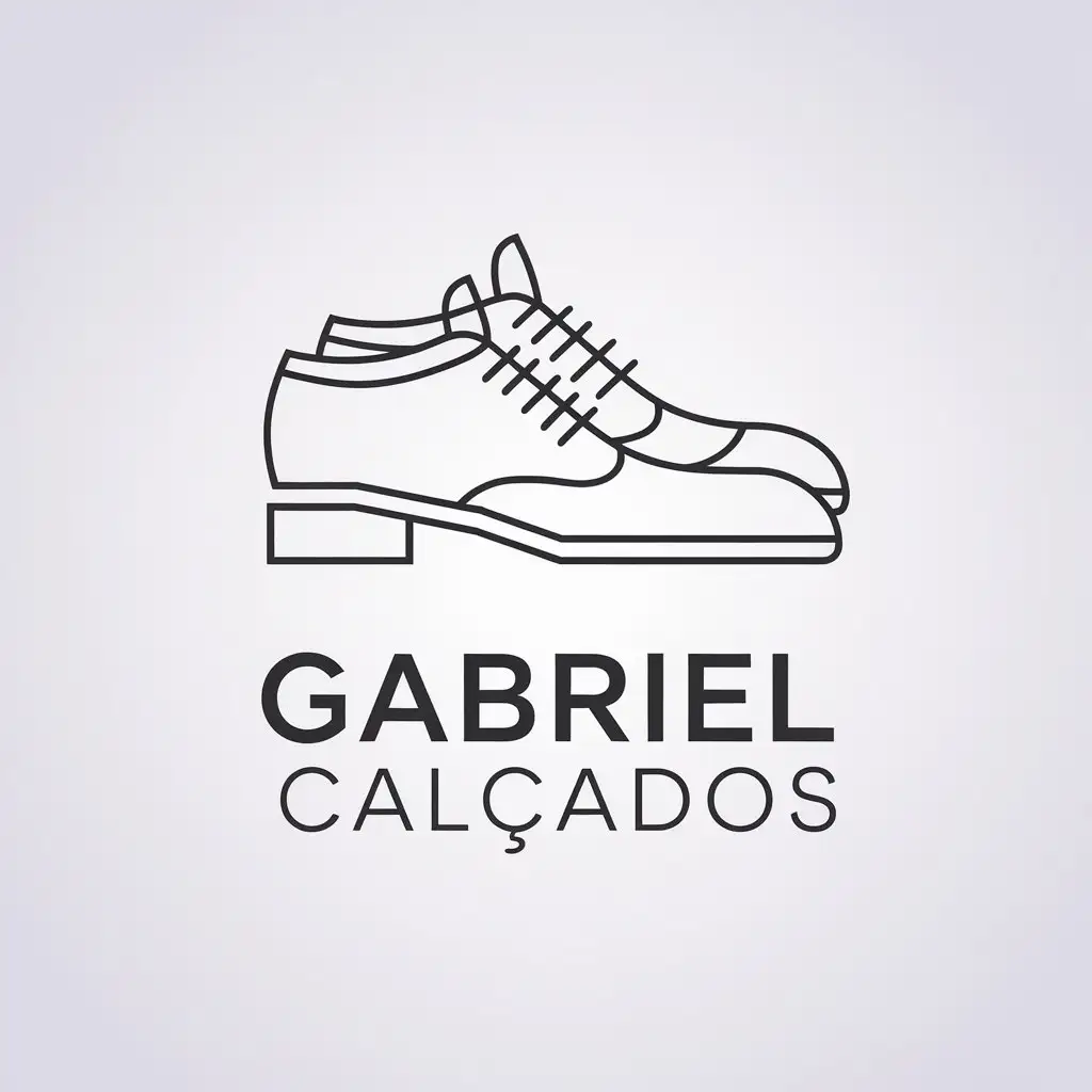 a vector logo design,with the text "Gabriel Calçados", main symbol:men's and women's shoes,Minimalistic,clear background