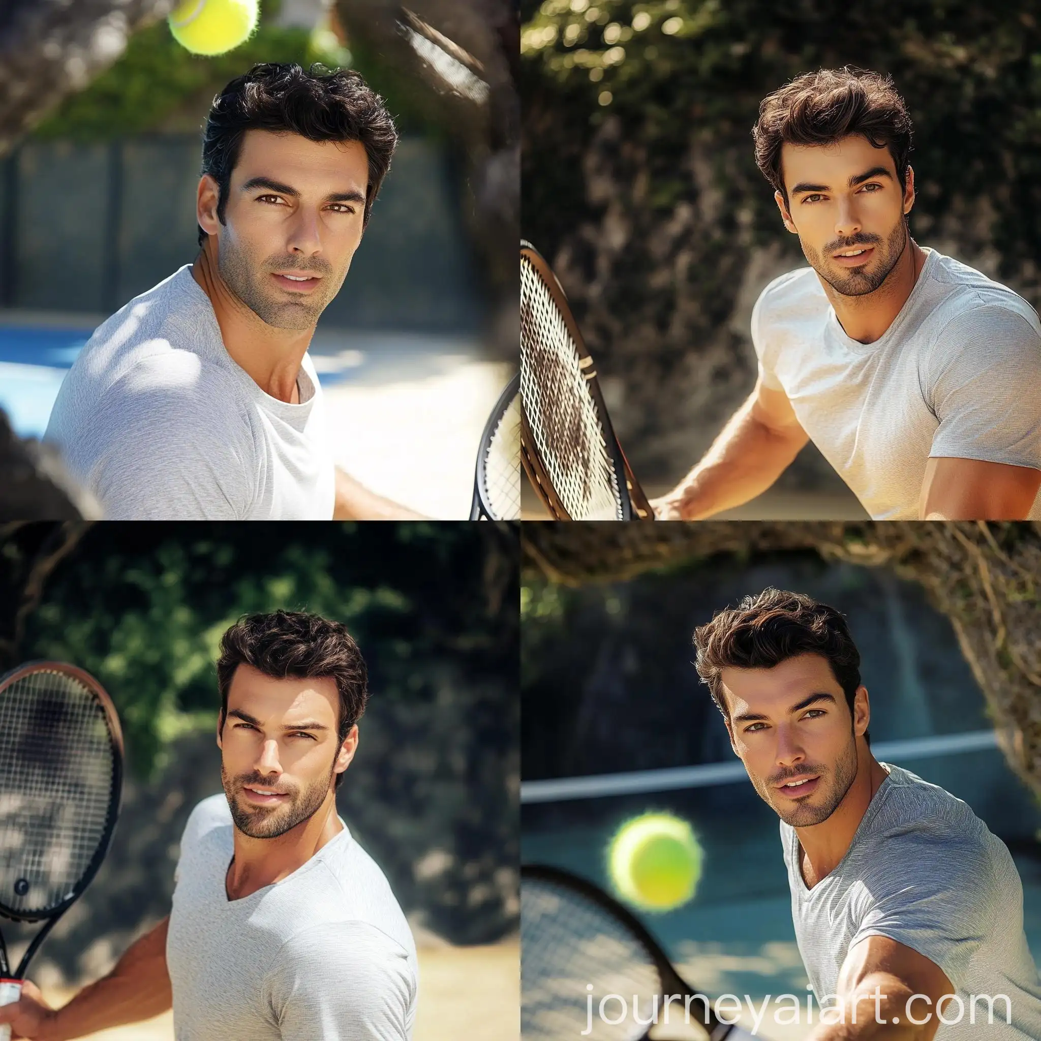 Confident-Man-Playing-Tennis-on-Court