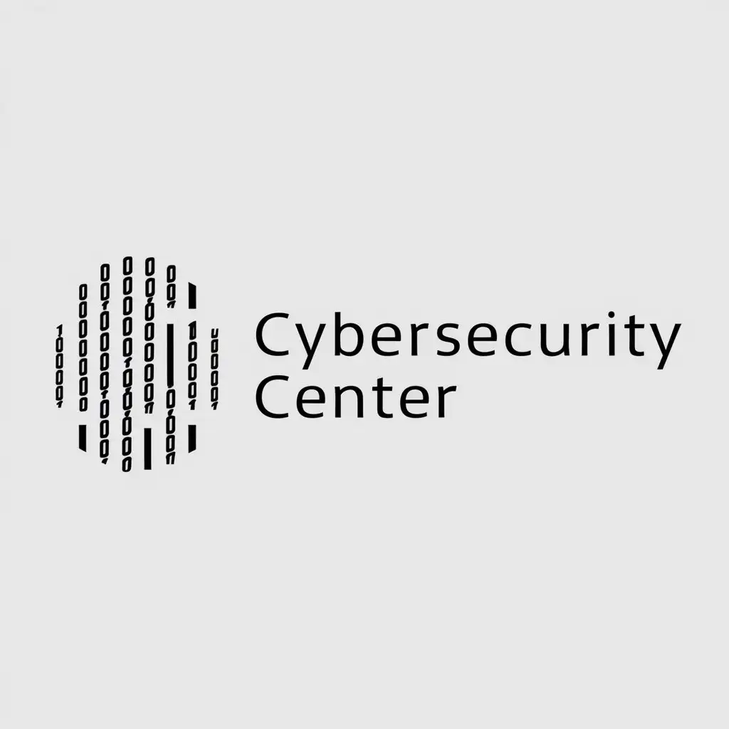 a logo design,with the text "Cybersecurity Center", main symbol:Binary code,complex,be used in Technology industry,clear background