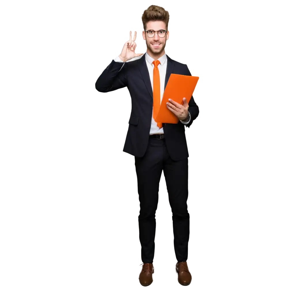 Create-a-PNG-Image-of-a-Young-Black-Banker-in-Orange-Attire