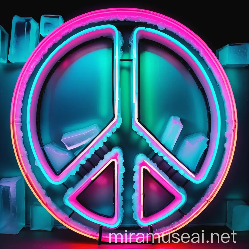 Vibrant Peace Word Illuminated with Icy Neon Glow