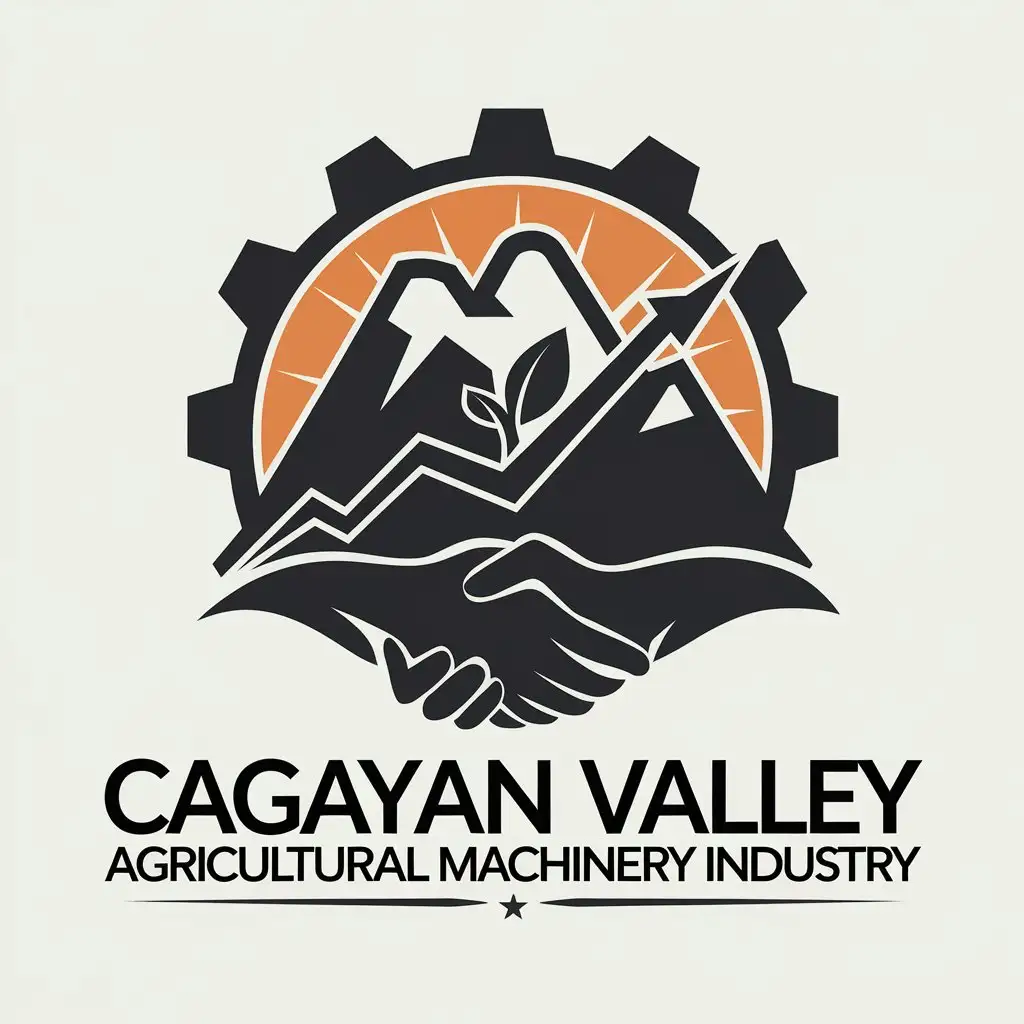 LOGO Design for Cagayan Valley Agricultural Machinery Industry Mountain Leaf Gear and Interlocking Hands Theme