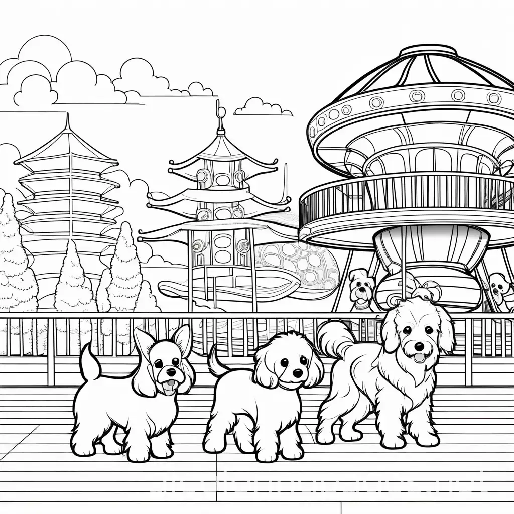 Diverse-Dogs-Enjoying-Spinning-Teacups-at-Amusement-Park