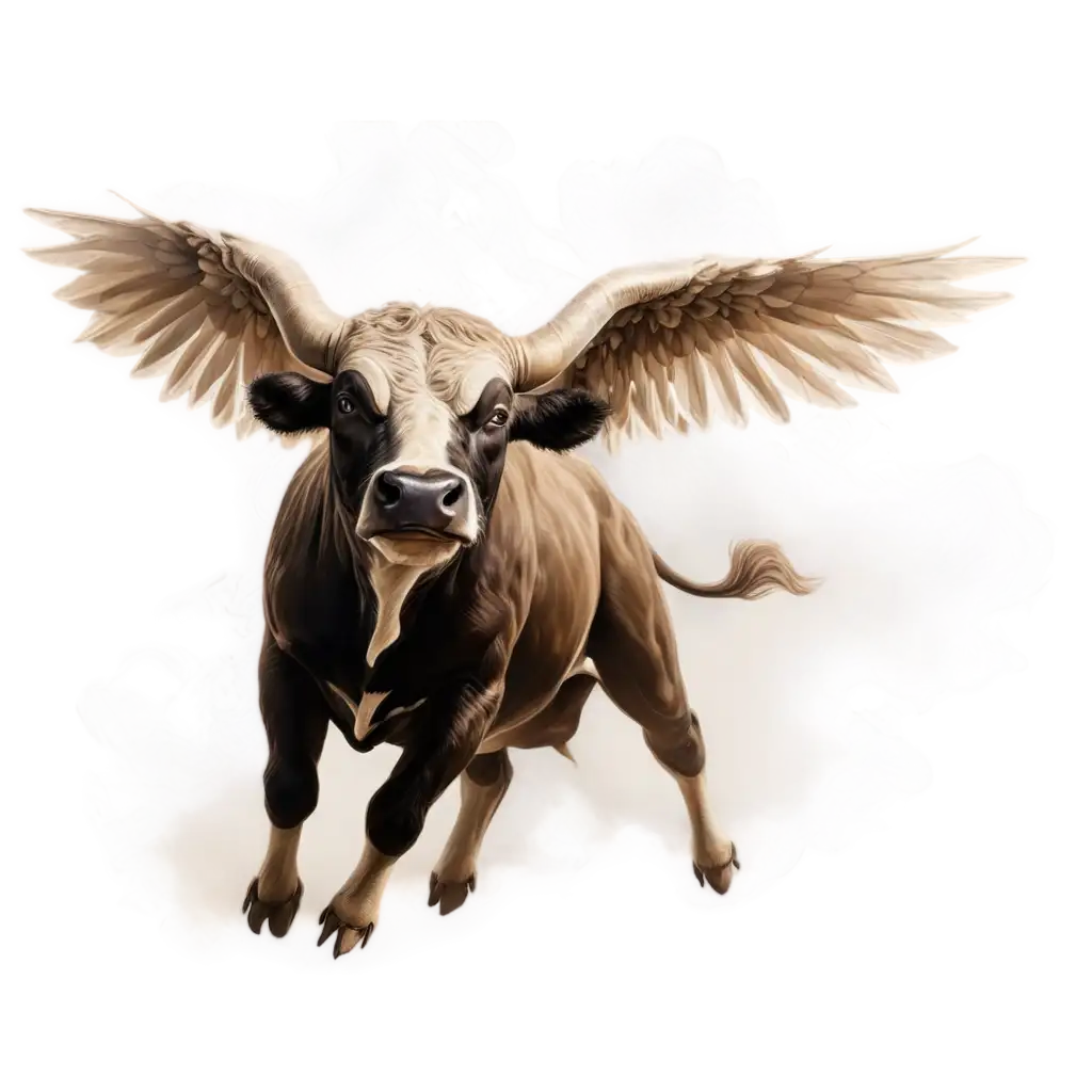 PNG-Image-of-a-Bull-Flying-with-Wings-Through-Smoke-AI-Art-Prompt-Generation