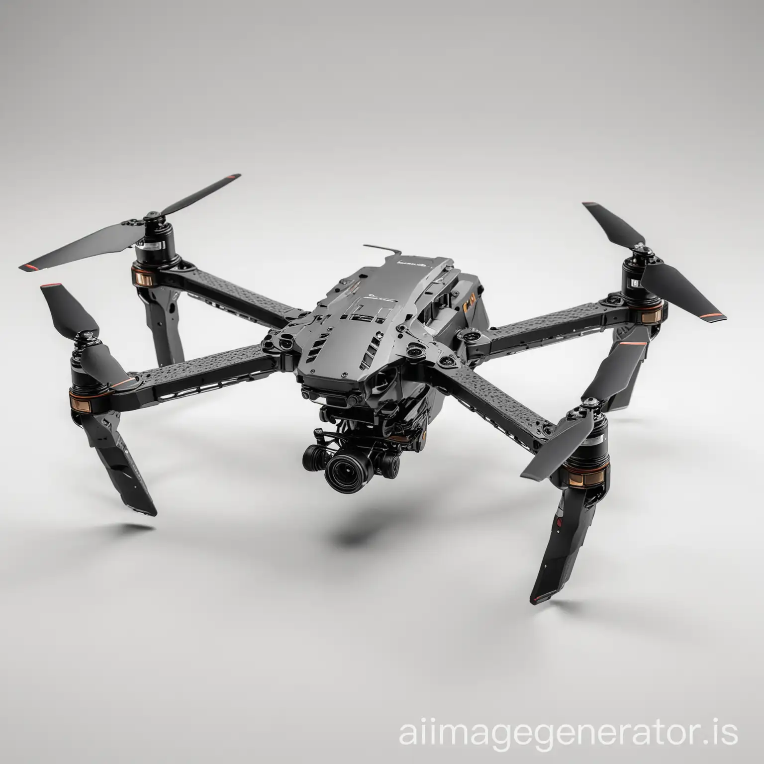 Generate images of a quadcopter drone, wanting a white background