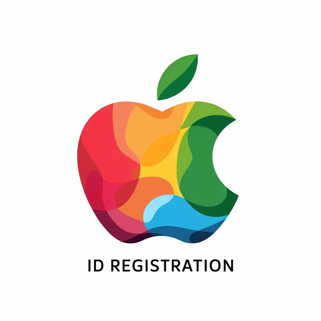 a vector logo design,with the text "ID registration", main symbol:apple,Moderate,be used in Internet industry,clear background