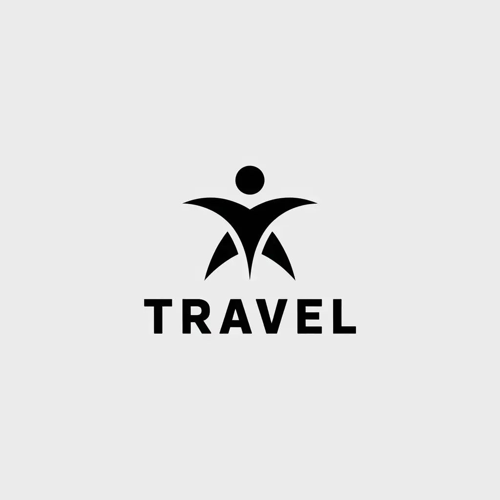 LOGO Design for Travel Minimalistic Vector Design with Travel Symbol and Clear Background