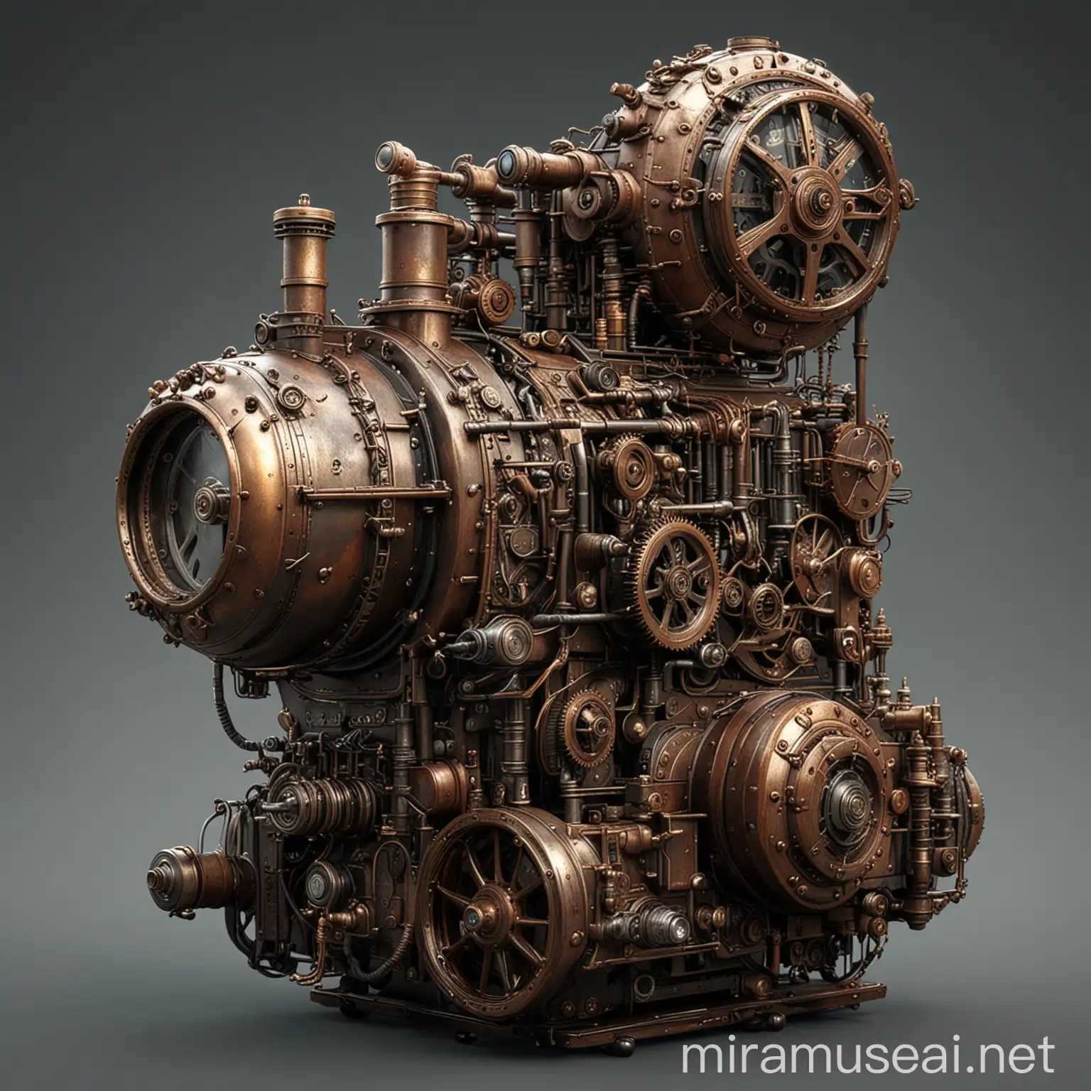 Steampunk Machine in Hyper Realistic Style