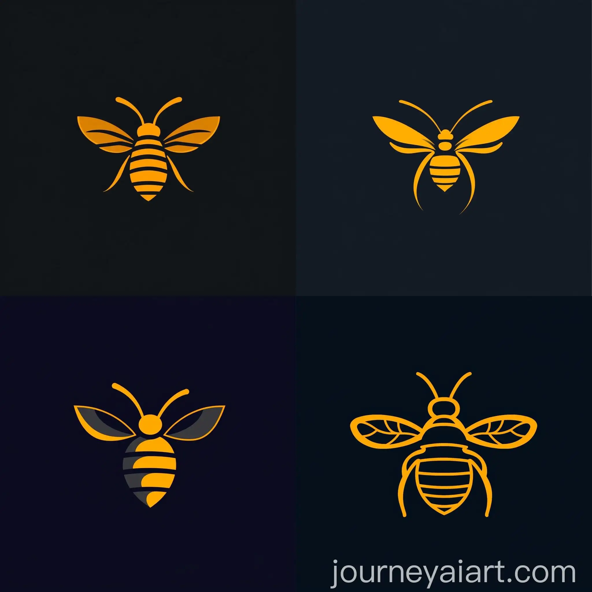 Bee-Icon-in-Deep-Yellow-and-Gray-with-Sting