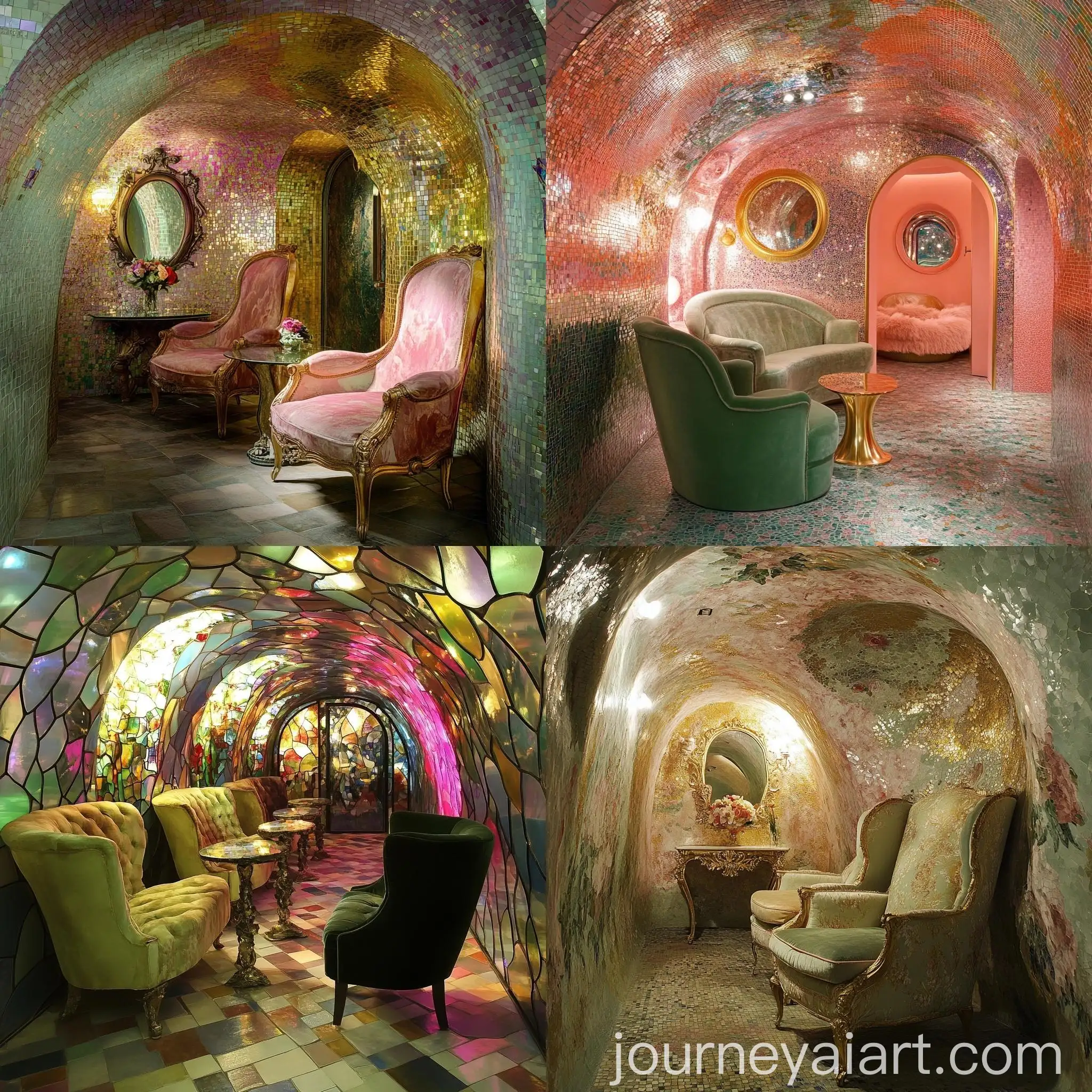 Luxury-Private-Lounge-with-Fantasy-Art-Painting-and-Mosaic-Style