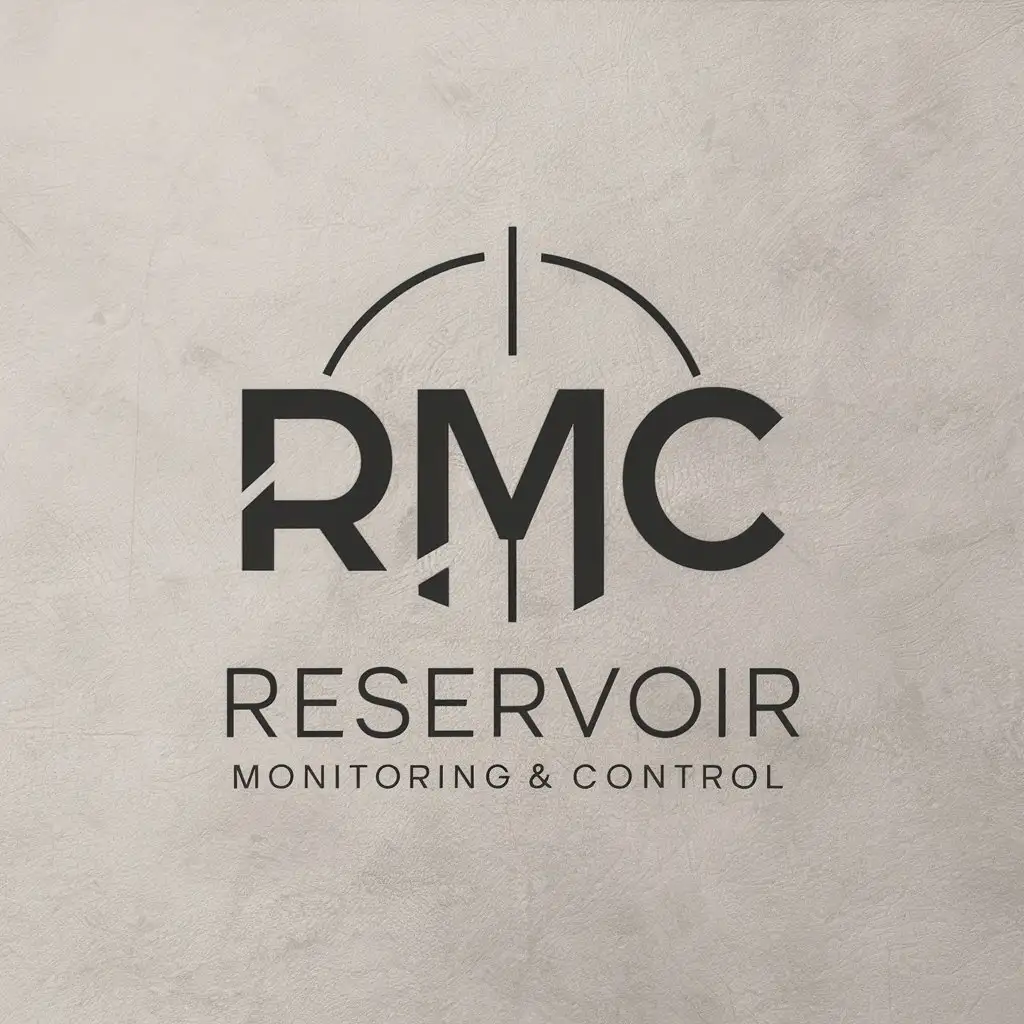 LOGO Design for Reservoir Monitoring Control Minimalistic RMC Symbol on Clear Background