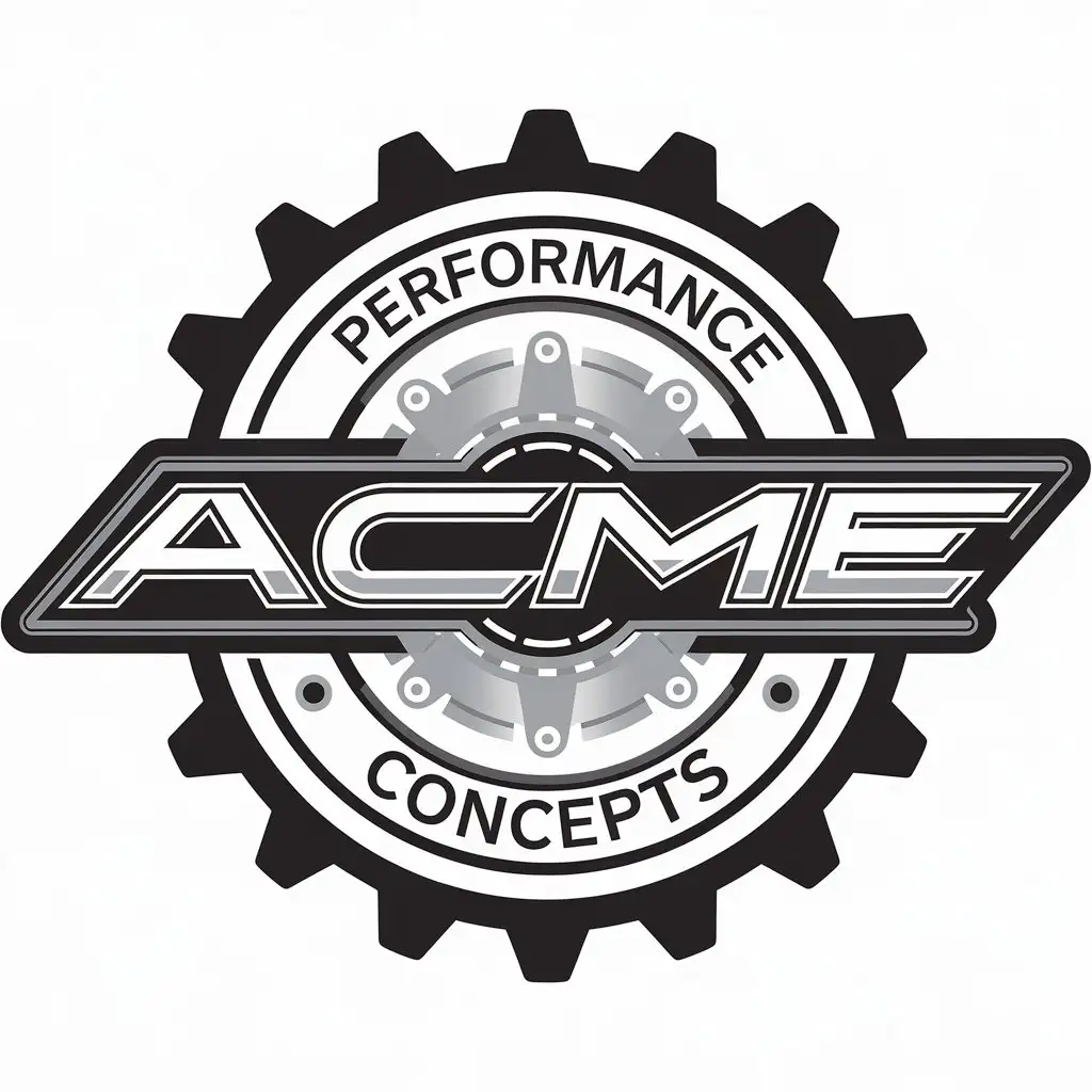 LOGO Design for Acme Performance Concepts Sprocket Symbol with Vector Style and Clear Background