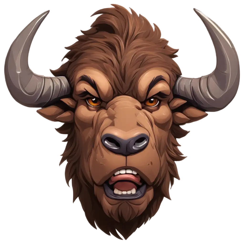 Dynamic-Cartoon-Muscle-Bison-Head-PNG-Image-for-Creative-Projects