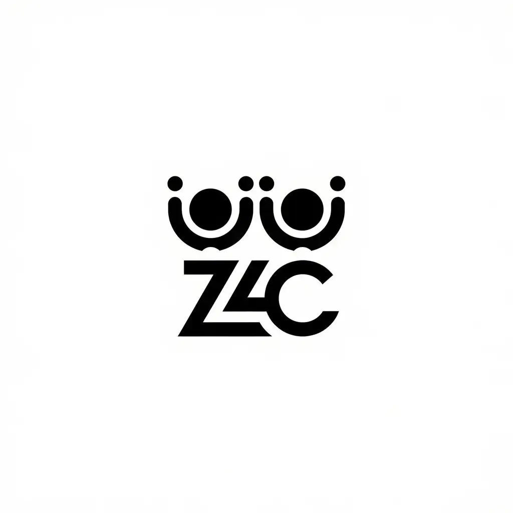 a vector logo design,with the text "ZC", main symbol:characters,Minimalistic,be used in Others industry,clear background