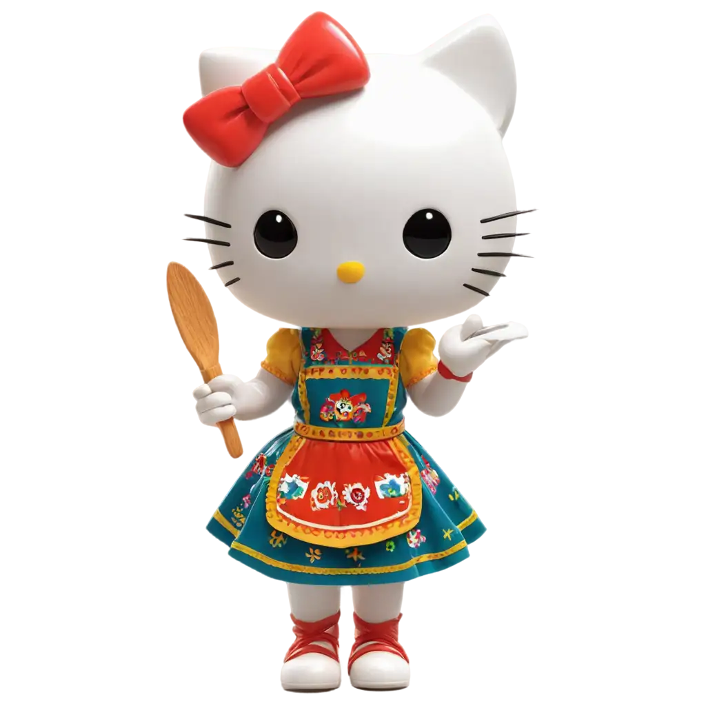 Hello-Kitty-Blanca-Cooking-Mexican-Food-in-3D-PNG-Image