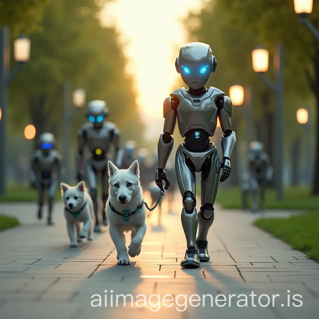 Humanoid-Dog-and-Robot-Master-in-Futuristic-Park-with-Holographic-Lights