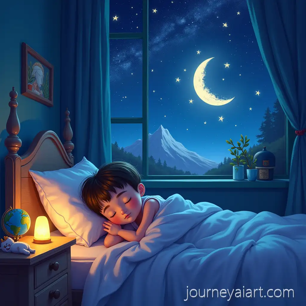 Childs-Peaceful-Sleep-Surrounded-by-Dreamy-NighttimeAI-Image-Prompt-Expansion-Imagery
