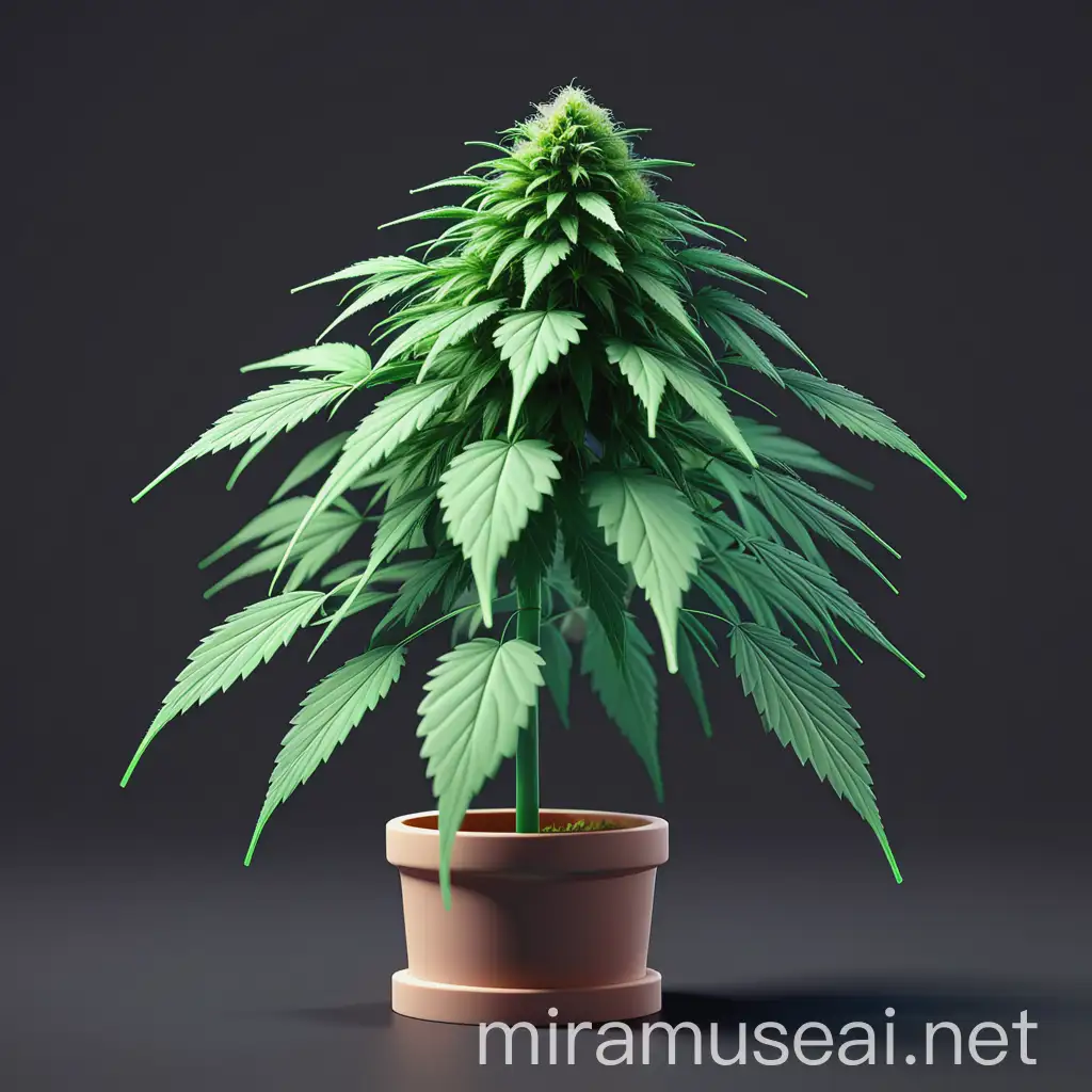 Figma 3D Game Graphics Thin Cannabis Bush Style