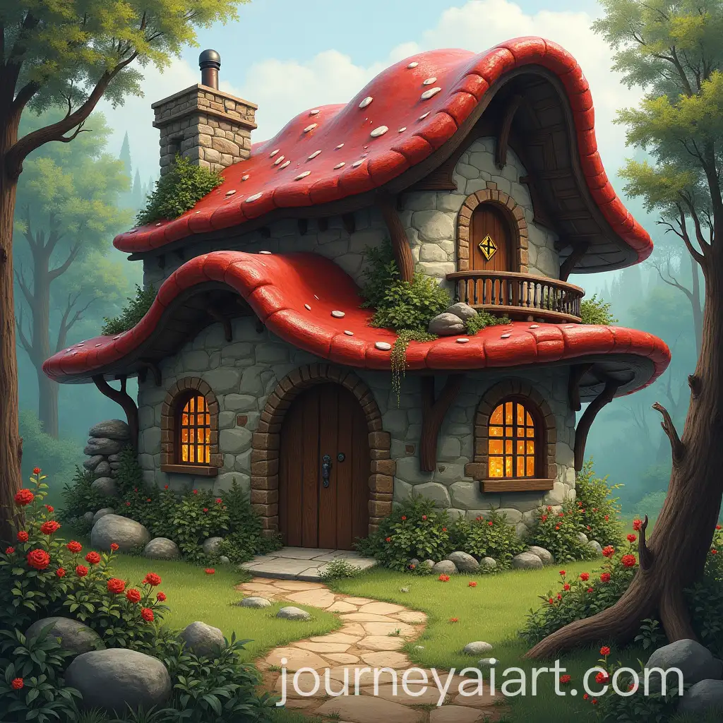 Enchanting-Blacksmith-Mushroom-House-Surrounded-by-Nature