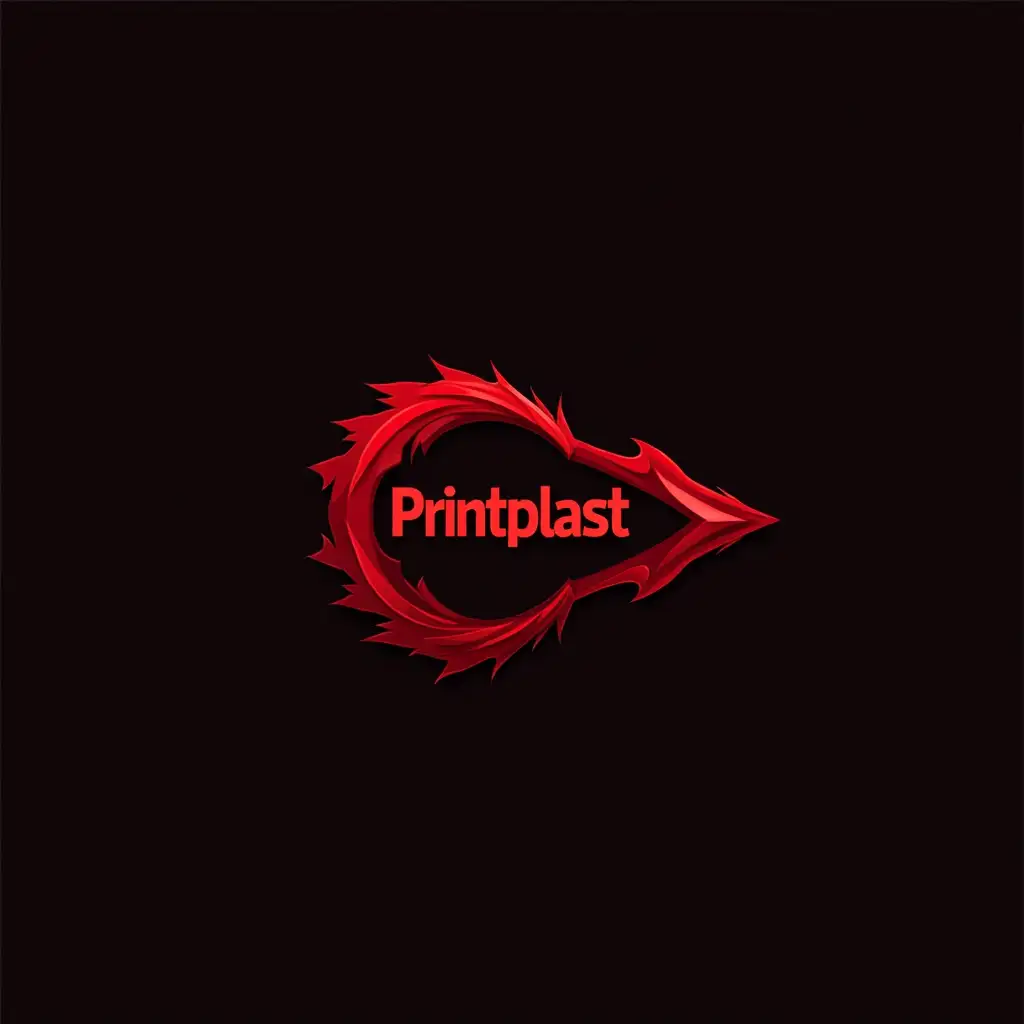 created attractive high detailed logo for company Printplast providing 3D printing services in red-black colors