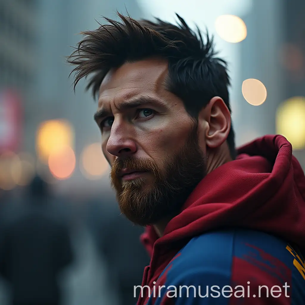 Urban Lion Lionel Messi as Wolverine in City Atmosphere