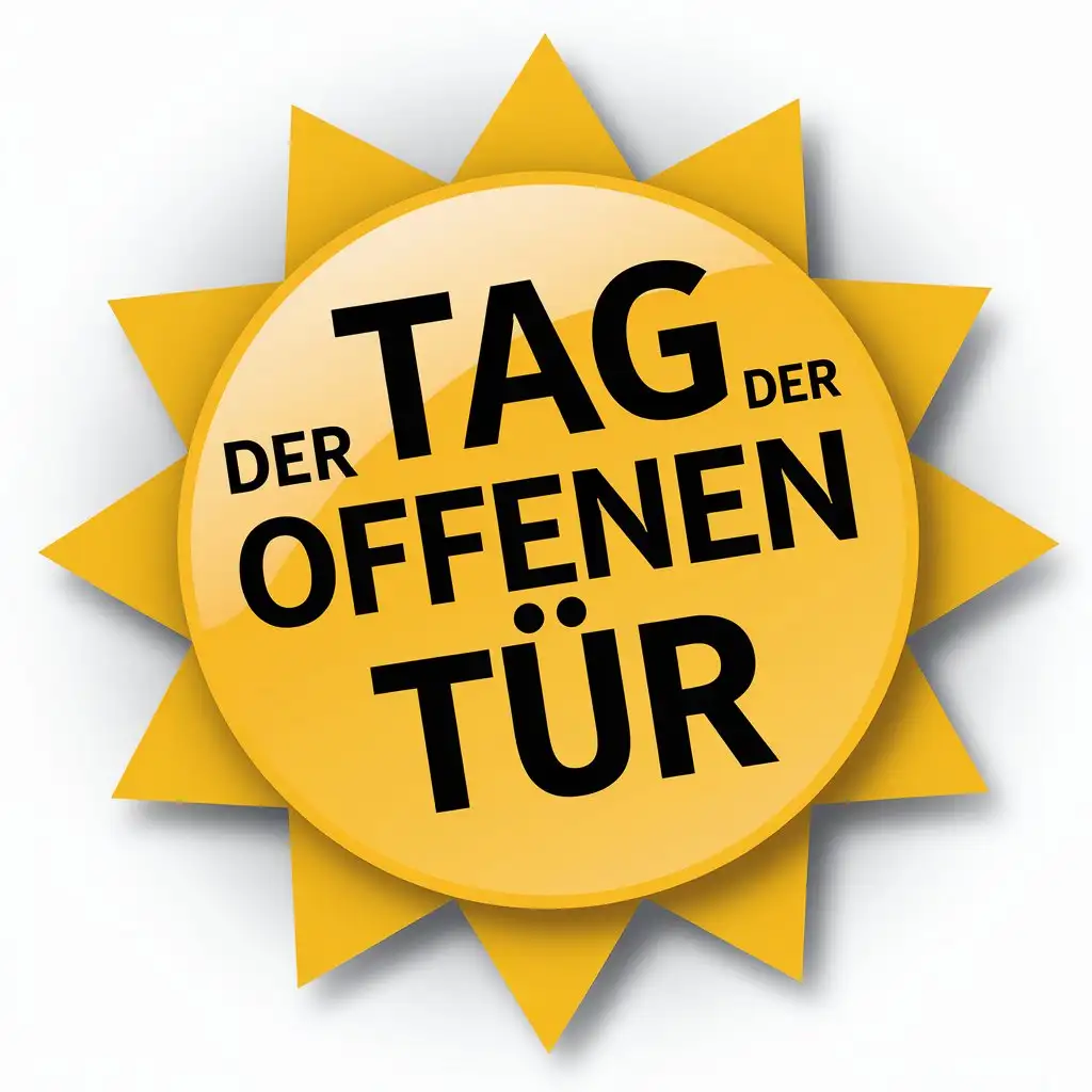 LOGO Design for Tag der offenen Tr Vibrant Yellow Button with Clear Background