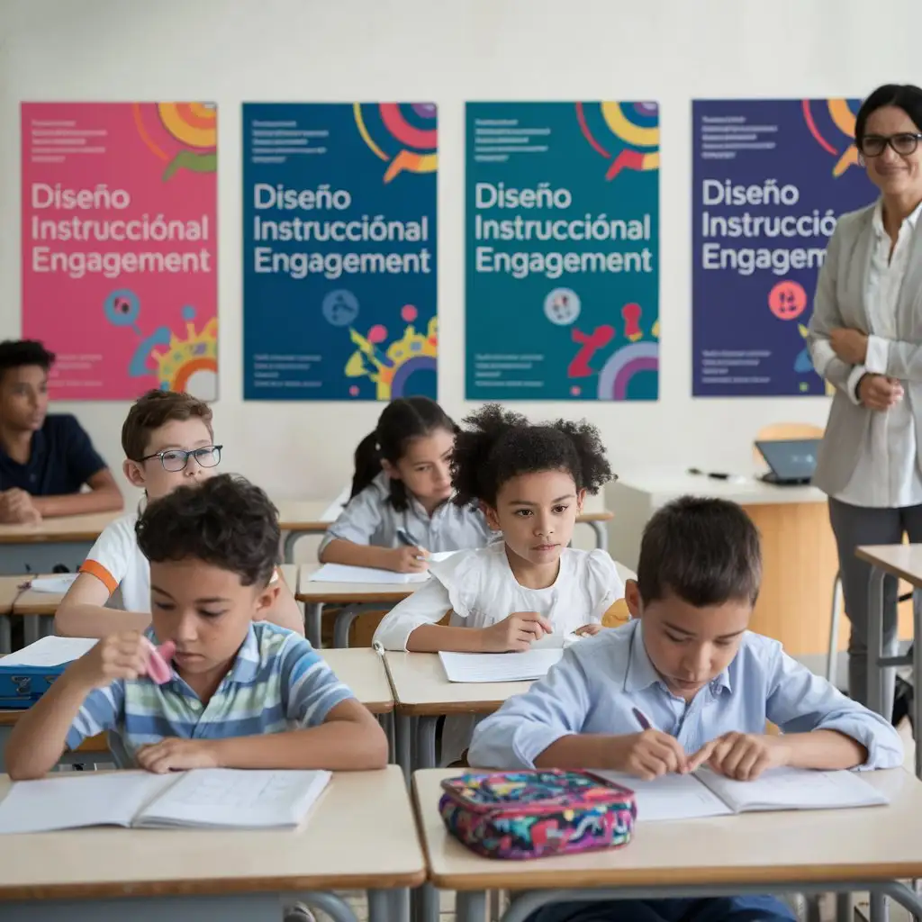 an image set with children saying in letters 'Instructional Design Engagement offscreen',