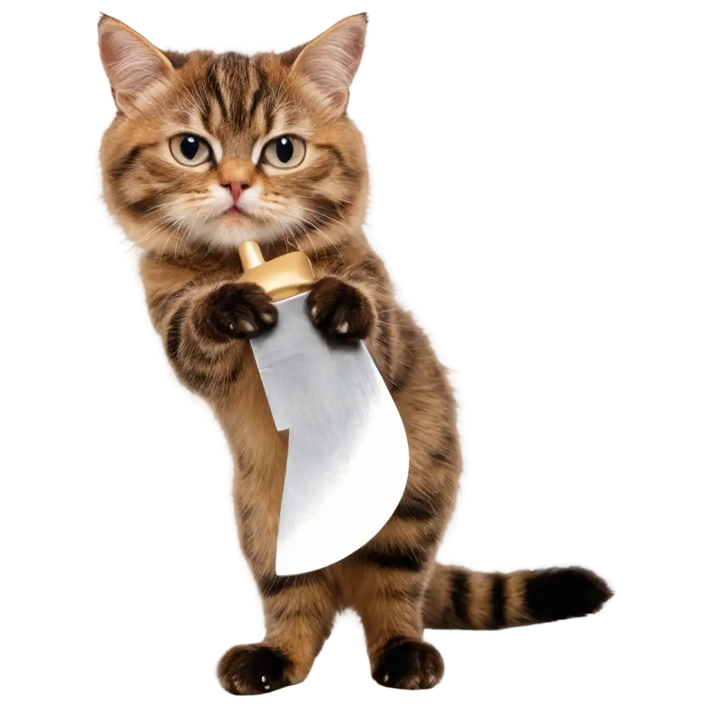 Create-a-PNG-Image-of-a-Cat-with-YellowBrown-Striped-Fur-Holding-a-White-Knife