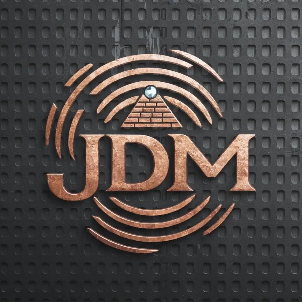 LOGO Design For JDM Cinematic Iron and Copper with Spiral Sun Theme