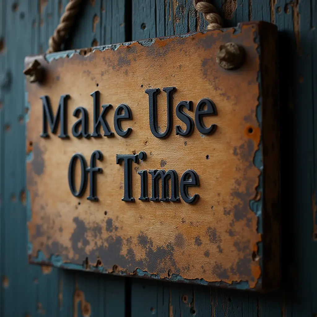 create a professional sign 'Make Use Of Time',