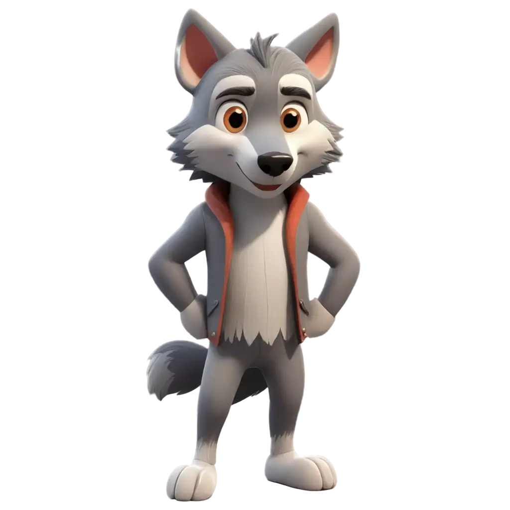 Cartoon-Wolf-Standing-Gray-Color-PNG-Image-Playful-and-Versatile-Illustration