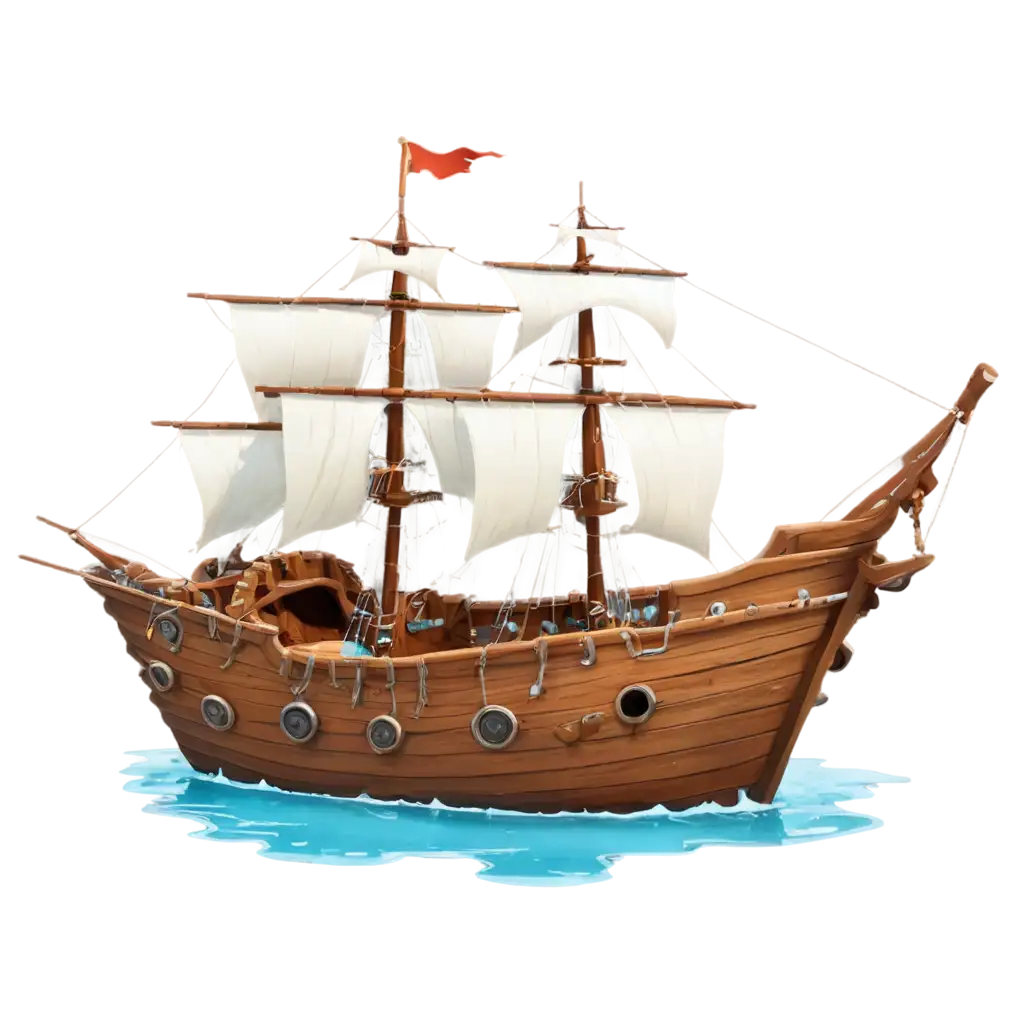 CartPNG-Pirate-Ship-Usageoony-Pirate-Ship-PNG-with-Water-Perfect-for-Creative-Projects