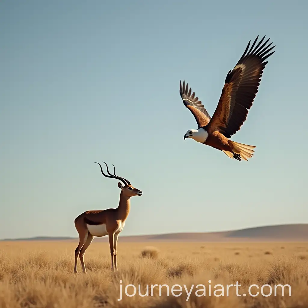 Eagle-Soaring-Above-a-Gazelle-in-the-Sky