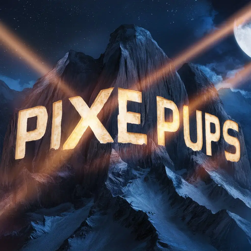 PIXELPUPS-in-a-Mountain-at-Night-with-Spotlight-Illuminating-the-Scene