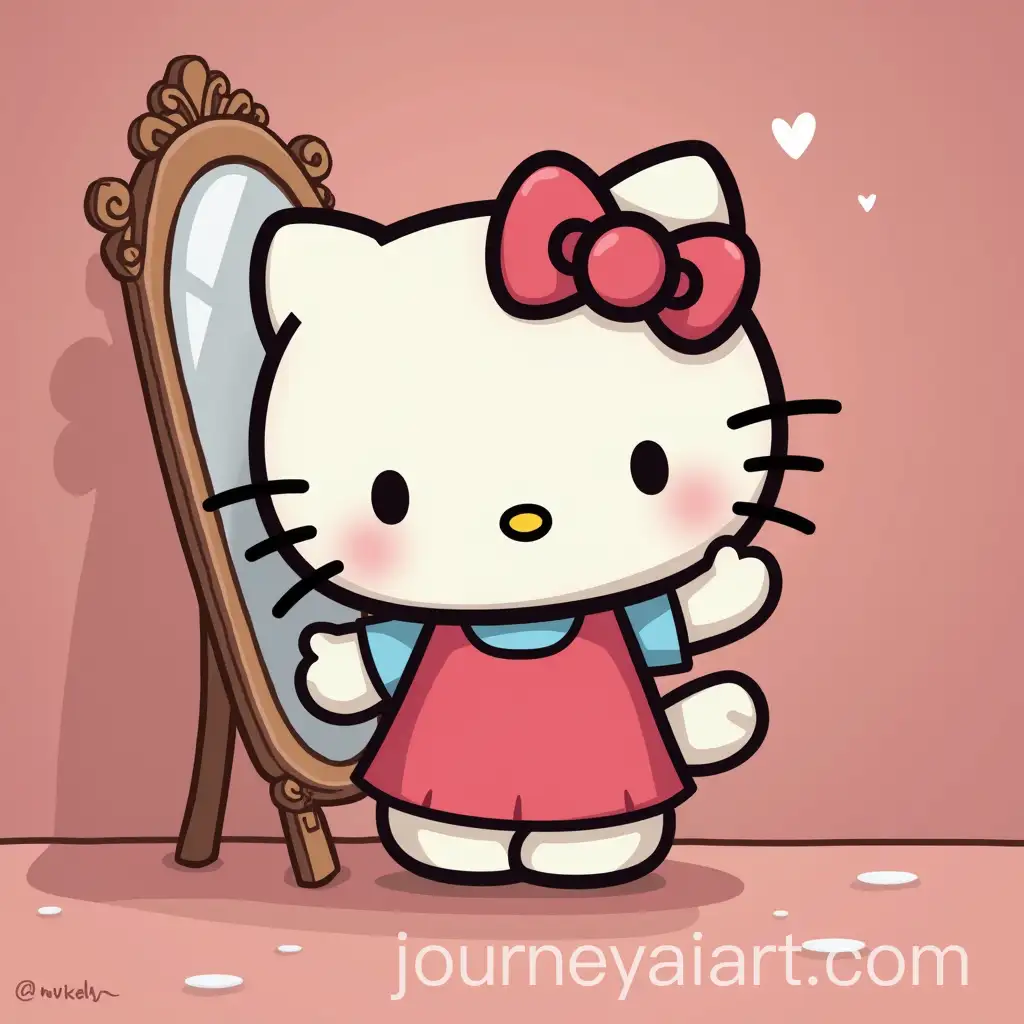 Hello-Kitty-Posing-in-Front-of-the-Mirror-with-a-Cute-and-Playful-Expression