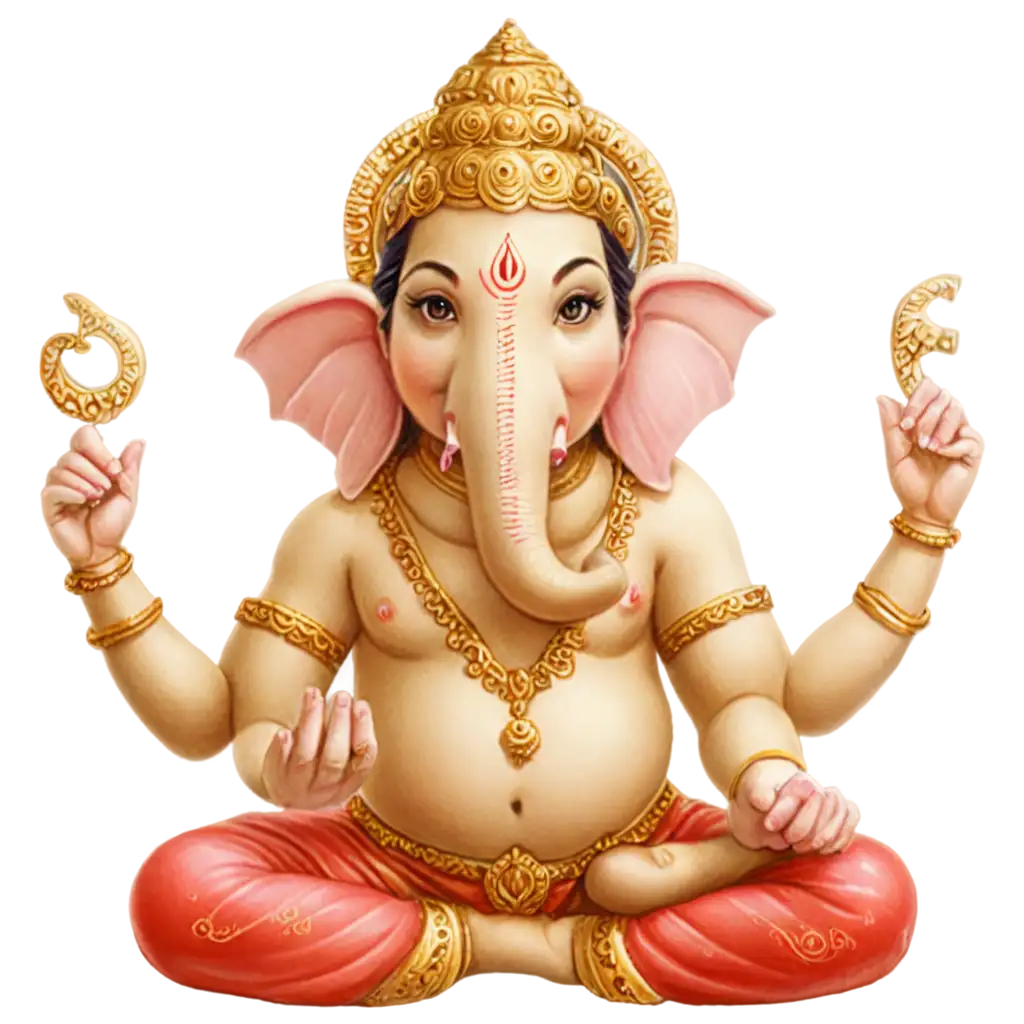 Ganesha-PNG-Image-A-Sacred-and-Vibrant-Representation-for-Diverse-Creative-Uses