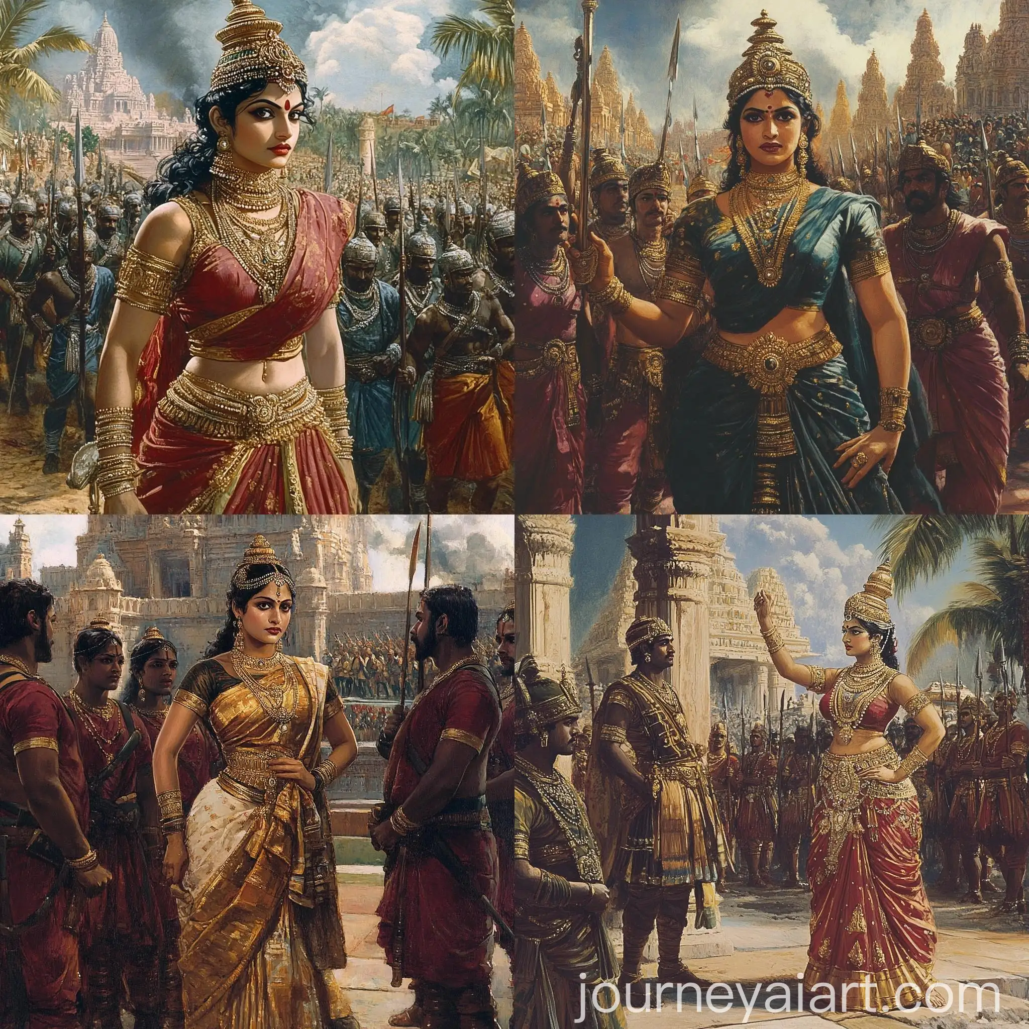 Tamil-Empress-Leading-Soldiers-into-Battle
