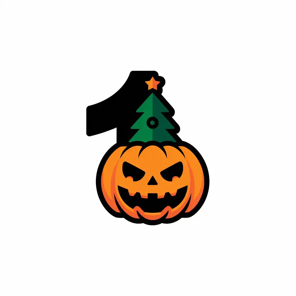 LOGO-Design-for-Haunted-Holiday-Christmas-Tree-with-Pumpkin-Head-Perfect-for-Retail-Industry