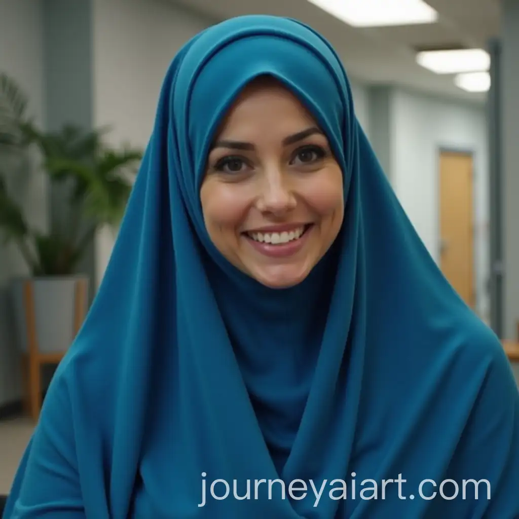 Salma-Wearing-a-Moroccan-Blue-VeAI-Art-Prompt-Expansionil-in-the-Office