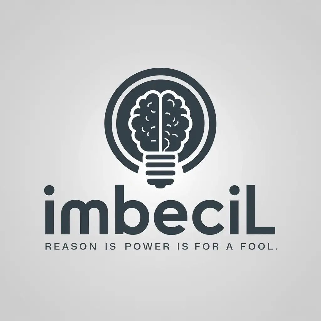 a logo design,with the text "imbecil", main symbol:reason is power but not for a fool,Moderate,be used in Technology industry,clear background