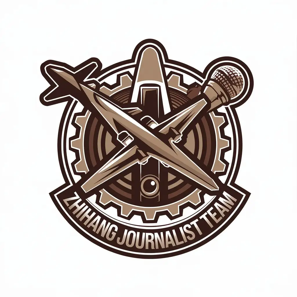 LOGO-Design-For-Zhihang-Journalist-Team-Vector-Design-with-Airplane-Gear-Microphone-and-Camera-Symbols