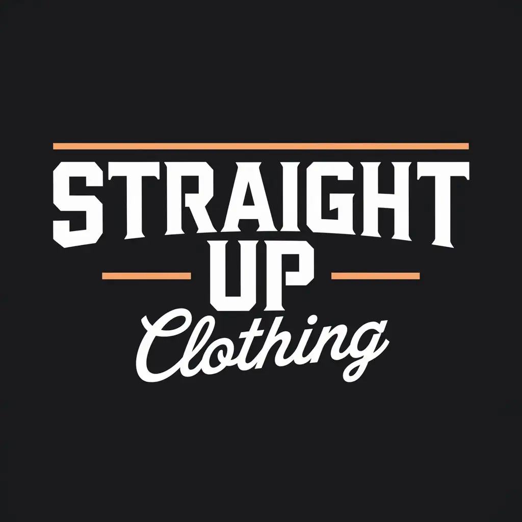 LOGO Design For Straight Up Clothing Bold Urban Wordmark in Black White