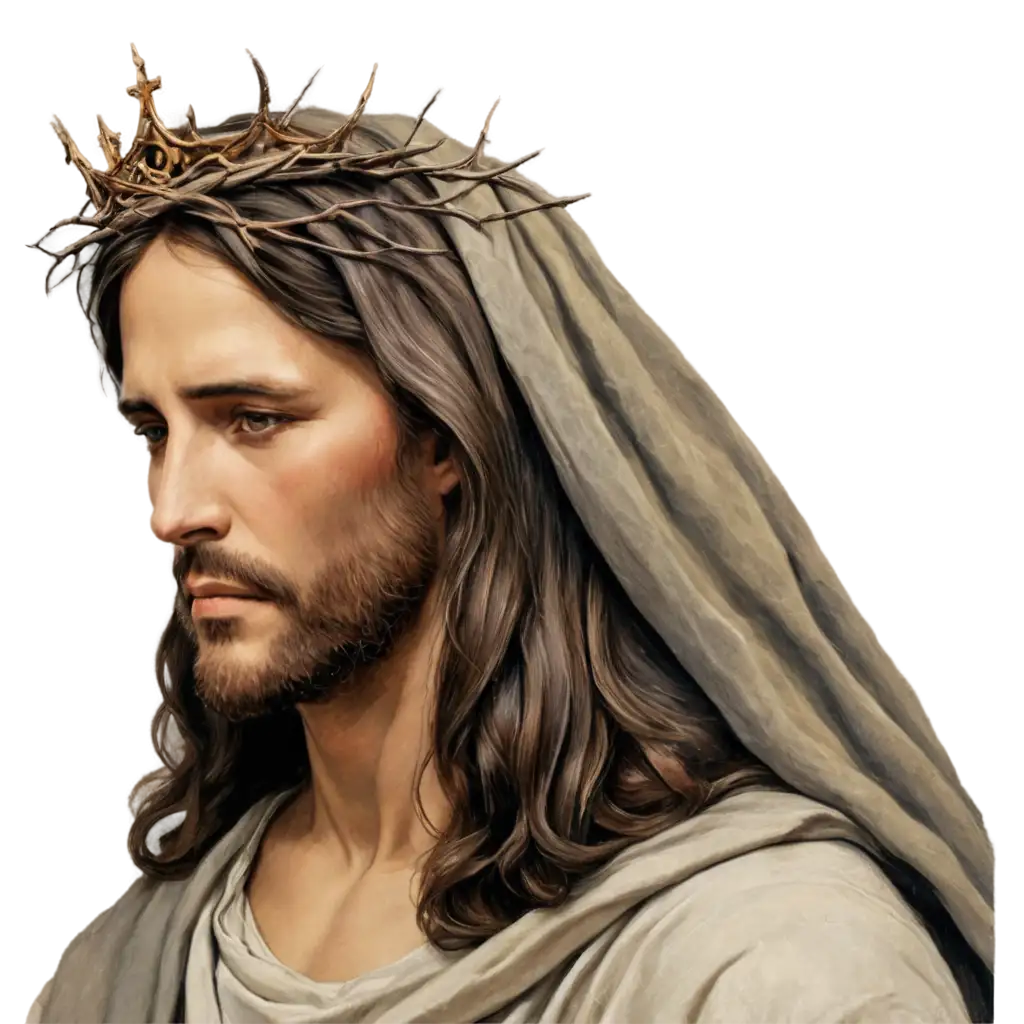 Side-Face-of-Jesus-with-Crown-of-Thorns-HighQuality-PNG-Image