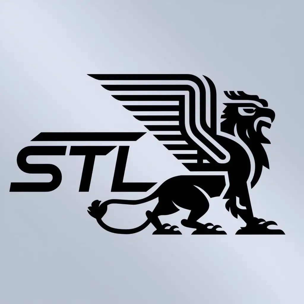 a logo design,with the text "STL", main symbol:Drone griffon,complex,be used in Technology industry,clear background