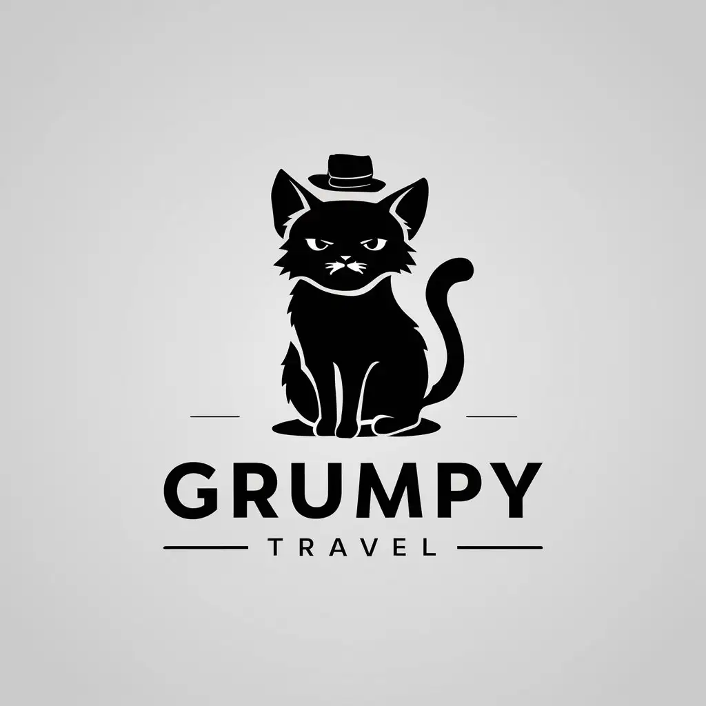 a logo design,with the text "Grumpy travel", main symbol:Manul,Moderate,be used in Travel industry,clear background