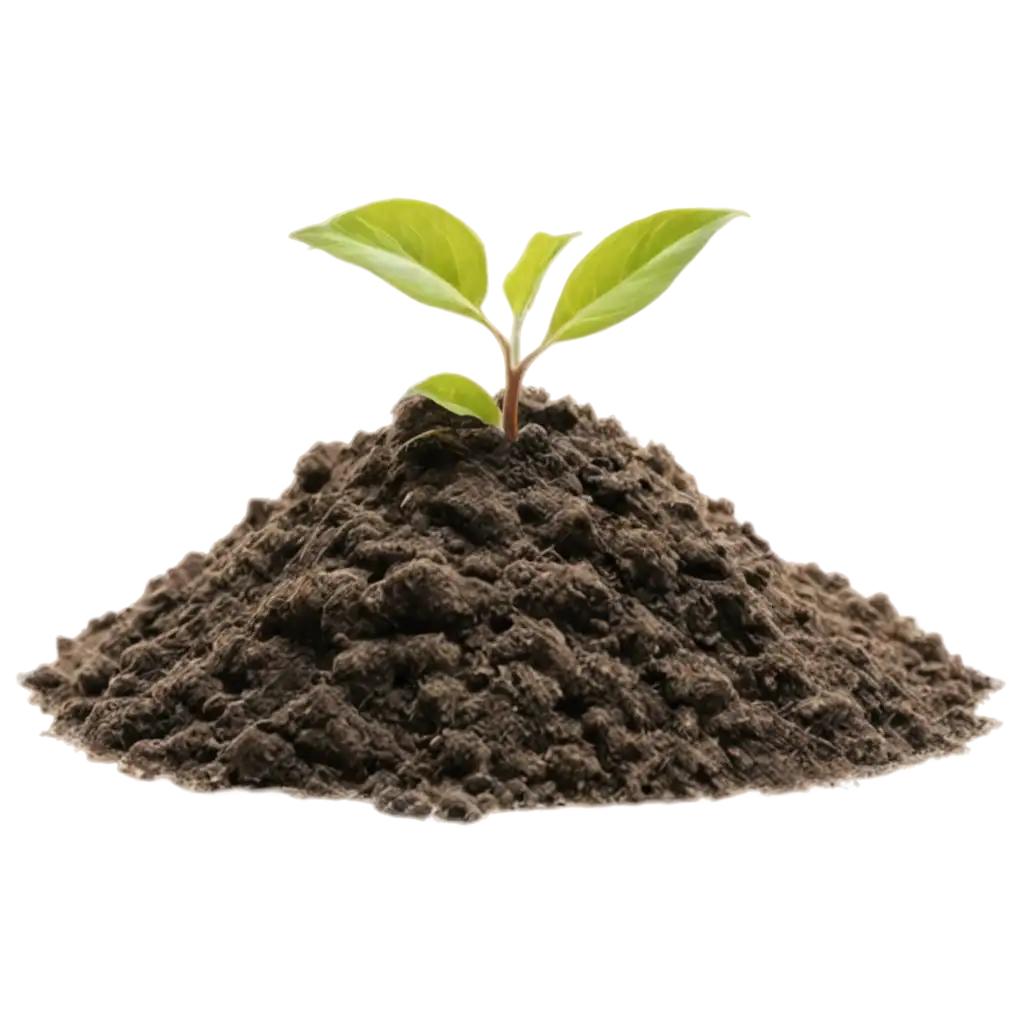 a pile of earth from which small plants grow