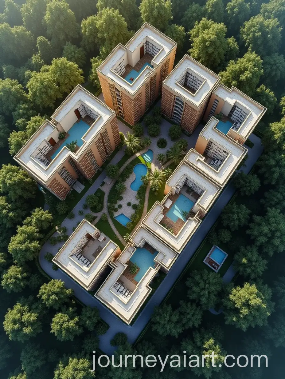 TopView-Layout-of-a-Suburban-Development-with-Nexus-Cubes-and-LShaped-Design